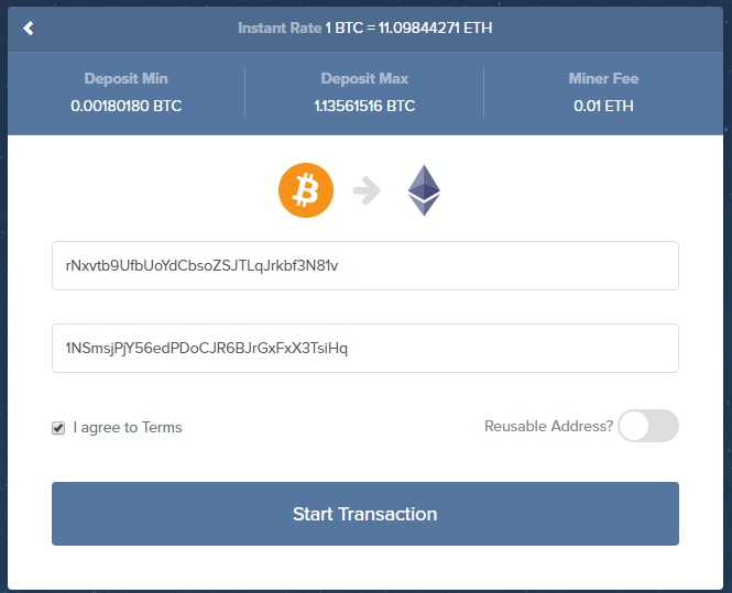 ShapeShift Review - bitcoin to ethereum