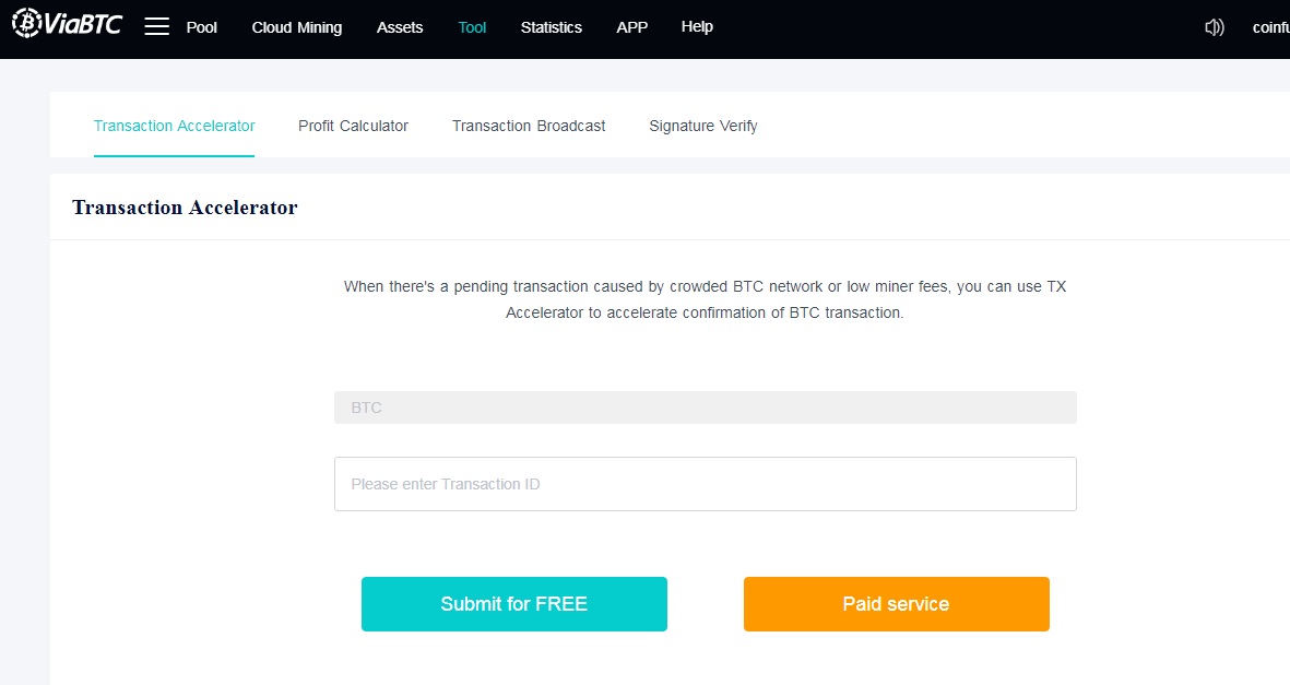 free btc tx accelerator