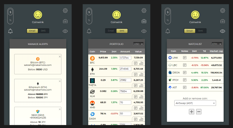 coinwink mobile crypto portfolio tracker