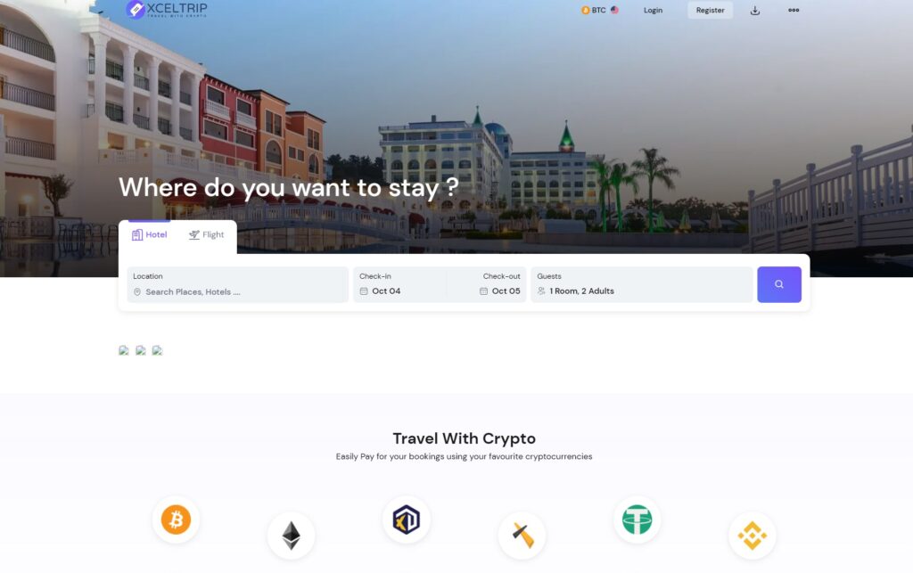 xceltrip - crypto travel websites