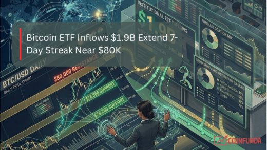 Bitcoin ETF inflows 1.9B institutional investment chart near 80K